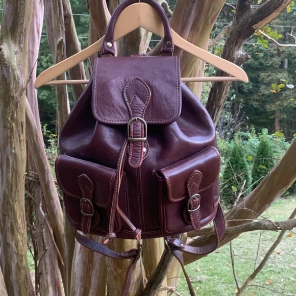 Natural Leather Handmade in Italy Backpack in Rich Mahogany main image 16